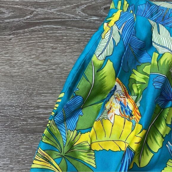 Vintage 80’s Tropical High Waist Cotton Shorts Paula Saker Pleated Pockets SZ 10 - Picture 14 of 15